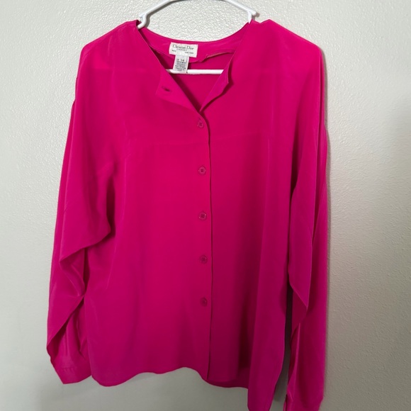 Dior Tops - Christian Dior Chemises Silk Pink Blouse Women’s 14 Quiet Luxury